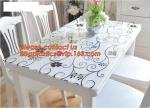 PVC Tablecloth Gold Silver Flower Soft Glass Square/Rectangle Tablecover