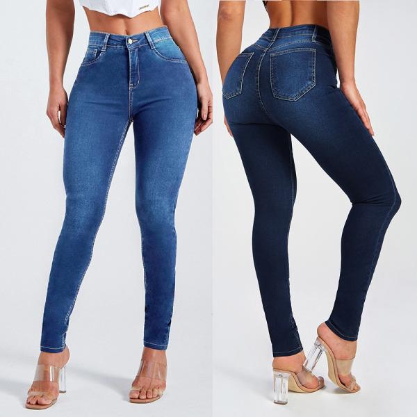 Women Elastic Jeans Pants Spring Slim Fashion High Waist Small Feet Jeans