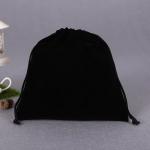 Luxury Black Canvas Drawstring Bag / 100% Organic Cotton Drawstring Bags