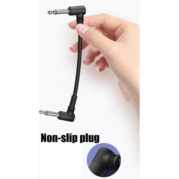 Custom 15cm 90 Degree Angle 1/4 TS Jack Electric Instrument Guitar Patch Cable