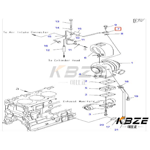PC400-7 6156-51-8230 6156518230 TURBO OIL LINES FITS FOR KOMATSU S6D125