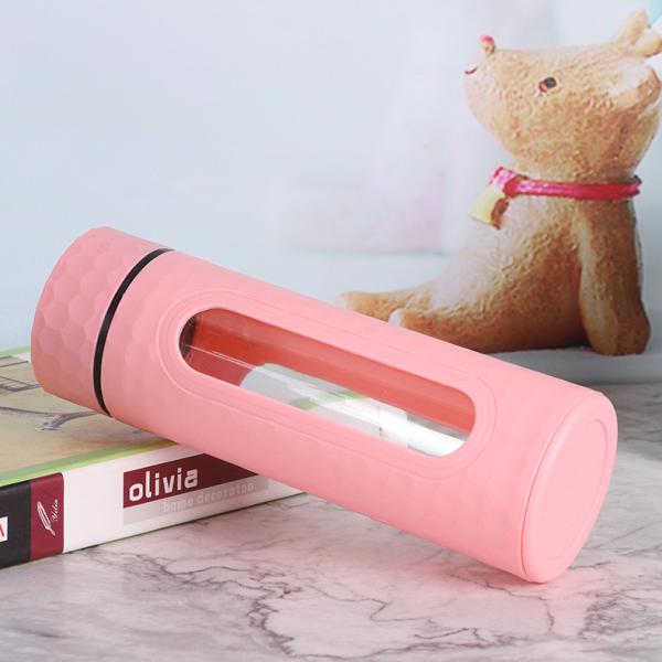 Customized Light Weight Cute Eco Friendly 400ml Glass Bottle BPA Free Double Layer Glass Hot Water Bottle For Hot Drinks High H2 Concentration