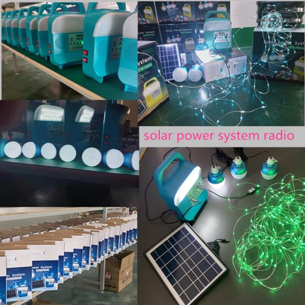 12W Solar Panel 4 LED Bulbs Portable Solar Power Lighting System Kit for Home with Mobile Phone Charging with Bracket