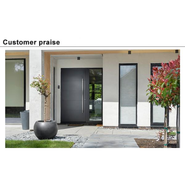 Hurricane Custom Villa Big Luxury Black Solid Wood Entry Modern Stainless Steel Front Entrance Cedar Pivot Door