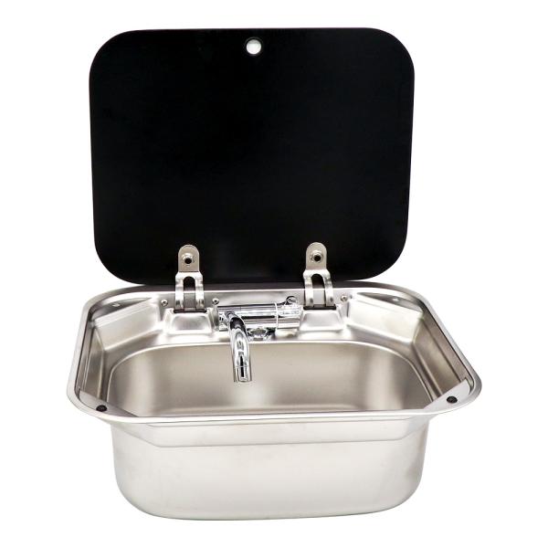 RV kitchen parts Stainless Steel basin with lid including the foldable