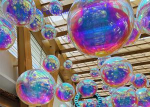 China Decorative Inflatable Rainbow Mirror Ball Big Shiny Ball Advertising 5ft Diameter wholesale