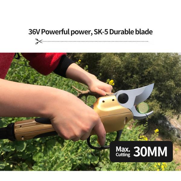Swansoft 30mm Tijeras de podar 36V tijeras de podar de batería de litio tijeras de podar de poste telescópico