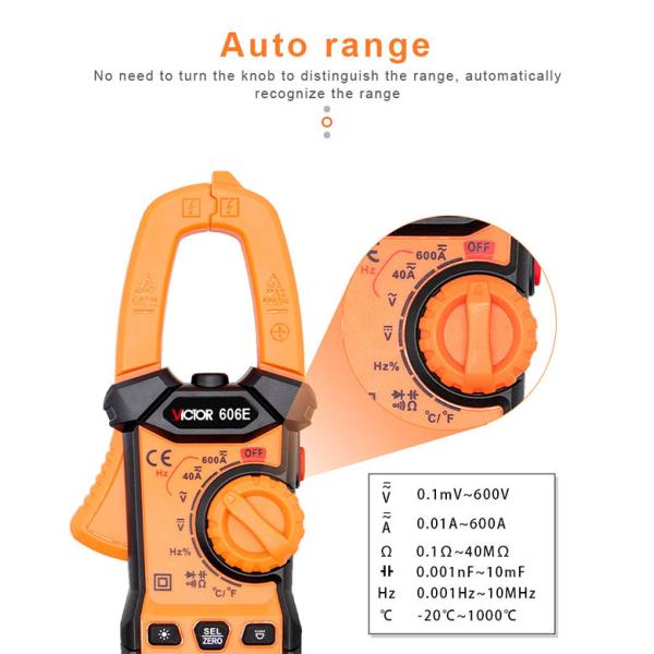 4000 Counts Pocket Clamp Digital Multimeter with NCV Flashlight Lighting