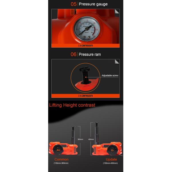 Dual Function 3 Ton 12 Volt Mini Electric Inflatable Car Hydraulic Jack Horizontal Type