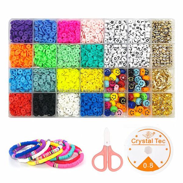 Jewelry Making DIY Crafts Handmade 3500pcs 6mm Clay Beads With Letters Fashion Woman Bracelet Handmade Set Packing Beads