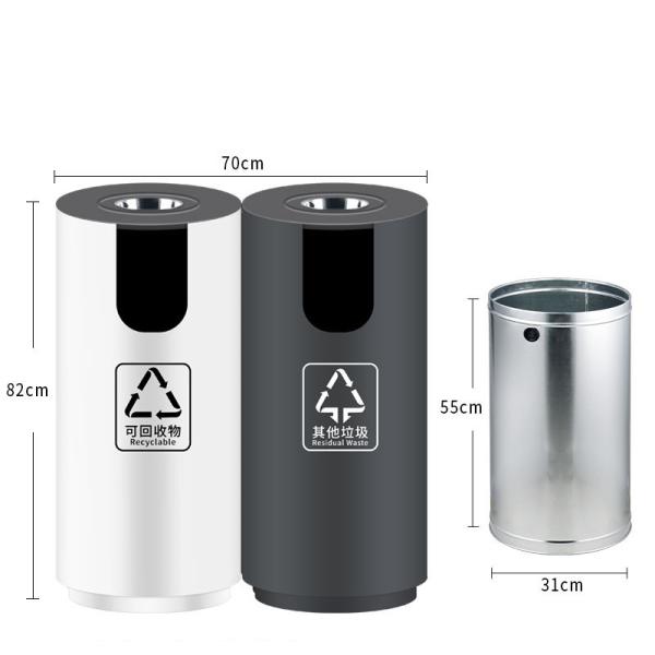 Eco-Friendly Stainless Steel Trash Can with Customized Size and Logo for Commercial Use