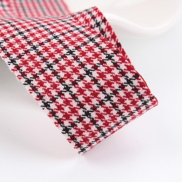 Polyester Red Houndstooth Ribbon 10mm-40mm Satin Poly Ribbon