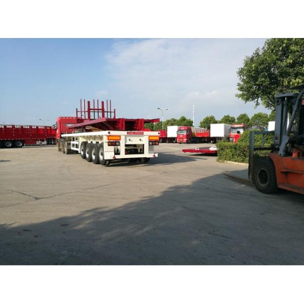 13000×2500×1490mm 4 Axles 60 Ton Payload 40ft 45ft Flatbed Container Trailer