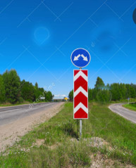 Aluminum Flashing 3W 60mm Split Road Signs , Solar Powered Traffic Signs