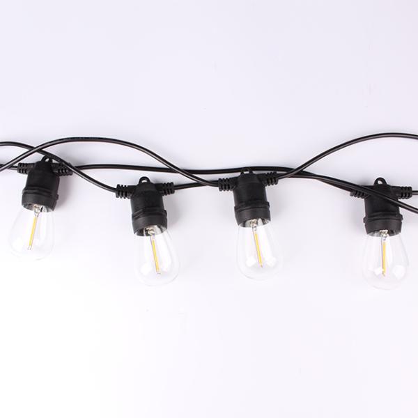 Waterproof IP65 String Lights Outdoor LED Bulb Light S14 27ft 12bulb Solar Panel Festoon Light