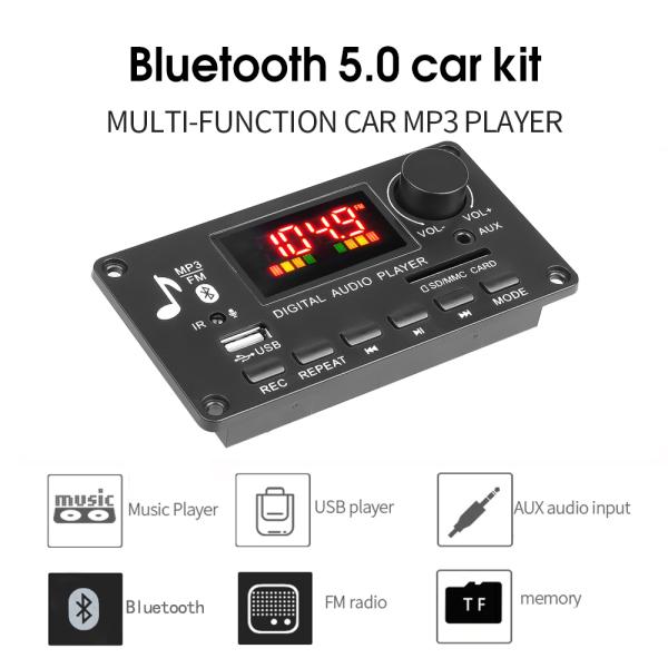 80W Amplifier Board Wireless Car Music Mp3 Decoder Player Handsfree Module DC 5V-26V FM Radio Audio Module