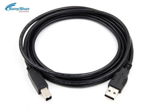 Quality 2.0 Type A Mlae USB Extension Cable UL2725 28AWG Black For Printer Scaner Cord for sale