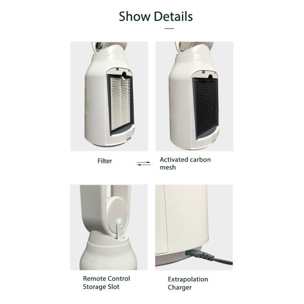 HOMEFISH Touch Screen Household Air Purifier Bladeless Standing Fan 8 Gears Speed Adjustable