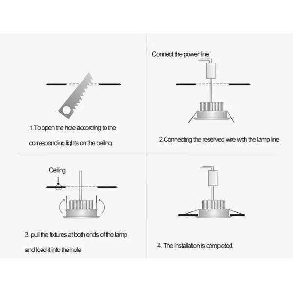 5000K Smd Led Ceiling Light AC85-265V 5W Led White Downlights