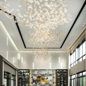 LED Light Source Crystal Glass Project Chandeliers For Lobby