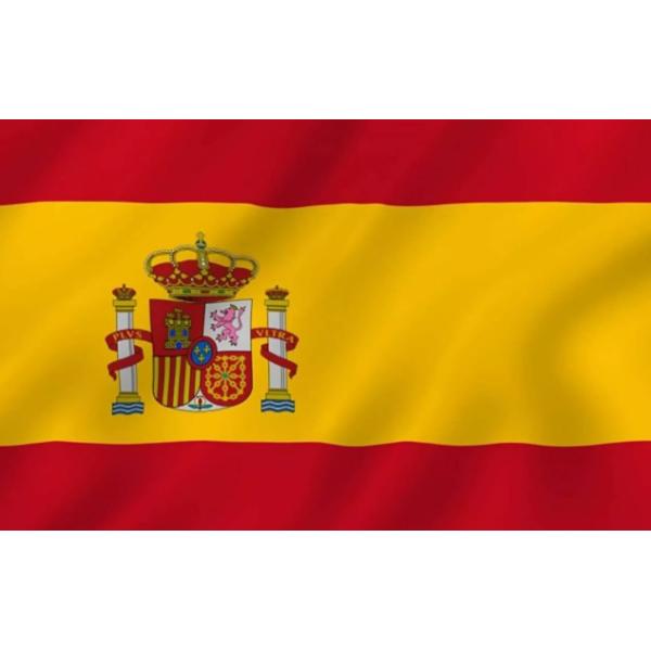 Spain National Flag Digital Printing Header Hooks Finish Single Reverse