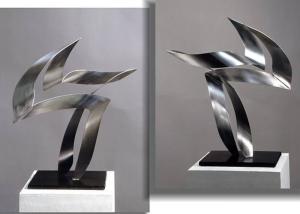 China Customized Modern Stainless Steel Art Sculptures Indoor Decorative Brushed Finishing wholesale