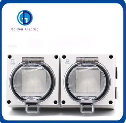 French Type 16A 2 Gang Switch 2 Gang Socket Surface Mounted Waterproof Switch Socket