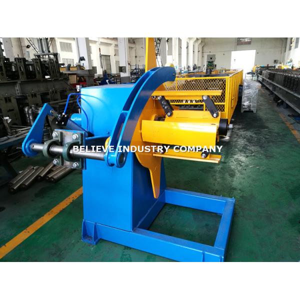 3 Ton Roll Forming Machine Parts / Hydraulic Decoiler 3KW Motor Powered