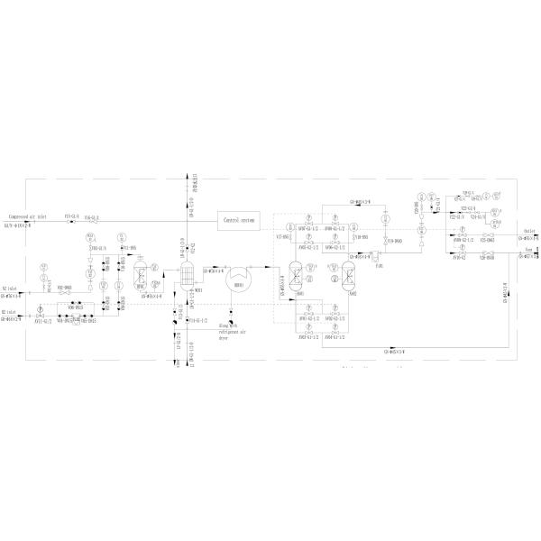-75℃ Dew Point Hydrogen Based Nitrogen Gas Purifier For Steel Production