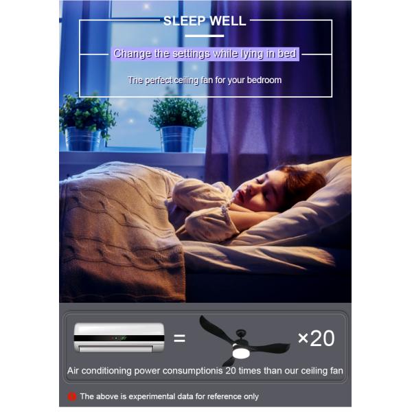 Energy Saving 1stshine Black ABS Blades Ceiling Fans with LED Lights and Remote Control 2-