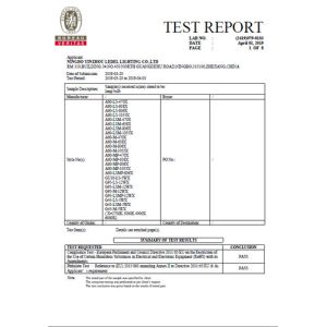 Ningbo Yinzhou Ledel Lighting Co., Ltd. Certifications