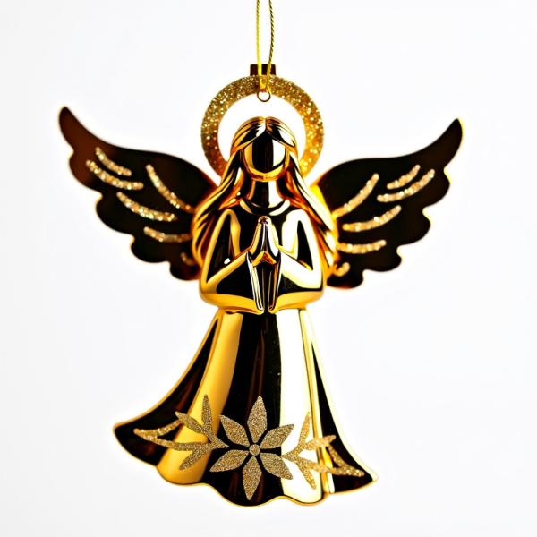 Celebrate Season With Shimmering Serenity Golden Angel Ornament For Business Promotion Gifts
