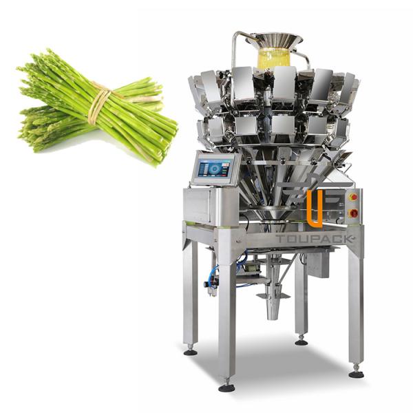 Quality PLC Automatic Weighing Packaging Machine Long Strip Products Asparagus 14 Head Multihead Weigher for sale