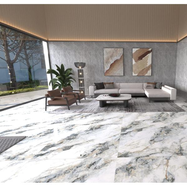 Eco-friendly 1000x1000mm Indoor Floor Polished Luxury Stone Tiles For Dining Room and Bedroom 3 Styles