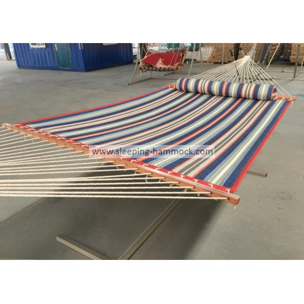 Oversized Portable Beach Quilted Fabric Hammock W Stand With Detachable Pillow