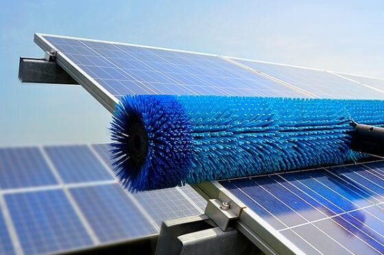 Cylindrical Industrial Nylon Roller Brush Solar Panels Cleaning