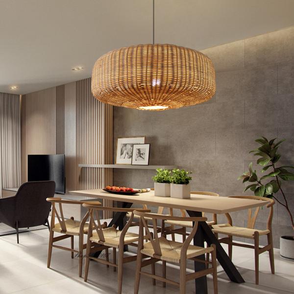 Rattan Lamp Chinese Handmade Pendant Lights Retro Lamp for Dining Room Restaurant Hanging Lamp(WH-WP-52)