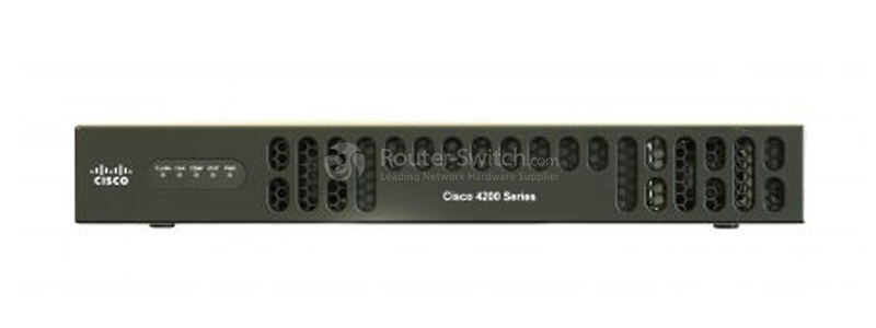 CISCO ISR4221-SEC-K9 Front Panel ISR4221-SEC/K9 ISR 4321 with 2 onboard GE, 2 NIM slots, 1 ISC slot, 4 GB Flash Memory default, 4 GB DRAM default