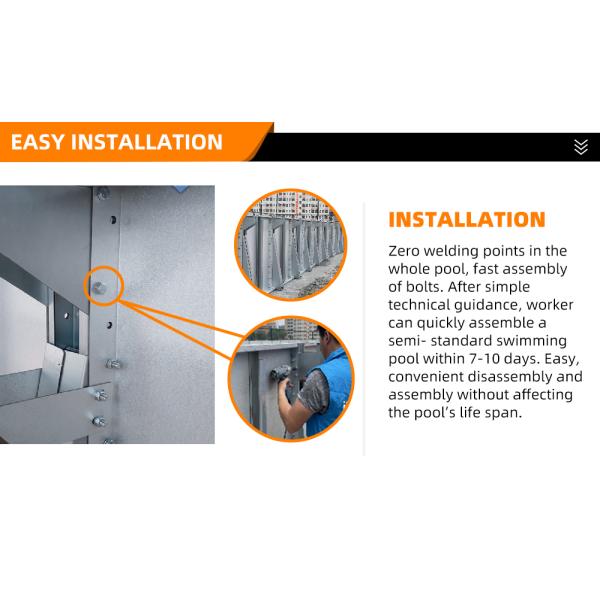 Prefabricated Indoor Swimming Pool ZAM Steel Competition Training Swimming Pool