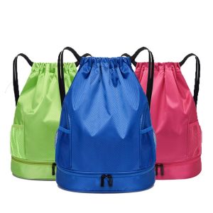 China 34x42cm Foldable Drawstring Backpack Polyester RPET Material wholesale