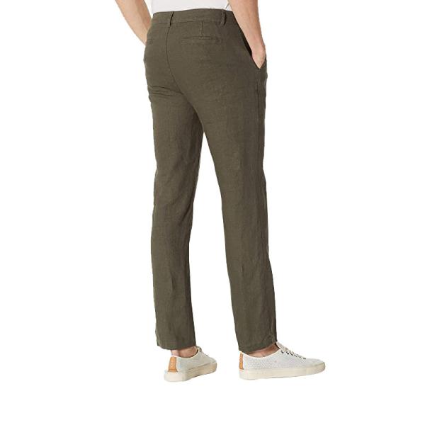 Multicolor Mens Lightweight Summer Linen Trousers Breathable Straight Leg Dress Pants