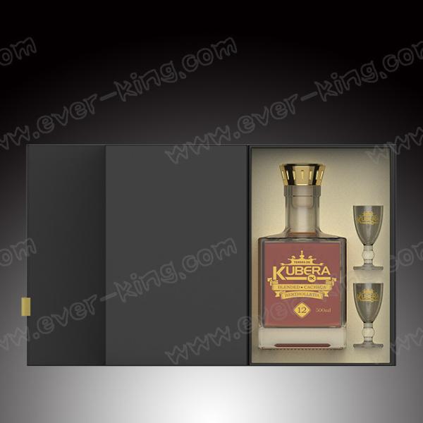 Luxury Customed Drawer Gift Box For Glass Liquor Bottle Vodka Gin Whisky Bottle Packaging Box