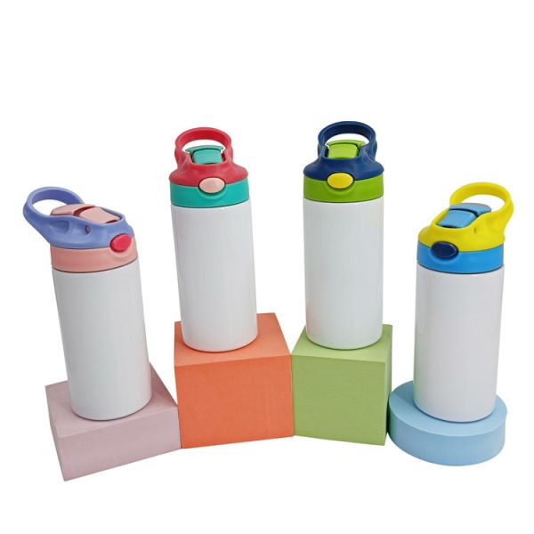 12oz 20oz Stainless Steel Kids Water Bottle Custom Logo Sublimation Blank Sippy Tumbler For Children