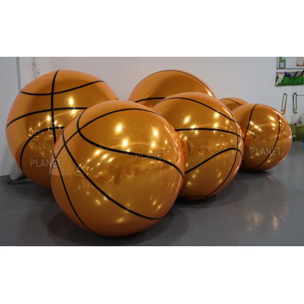 Double layer Shiny PVC Inflatable Mirror Basketball for Event Decoration