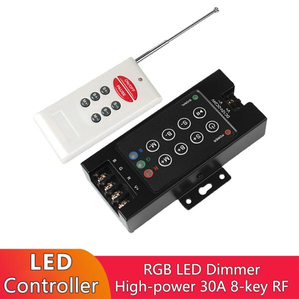 RF 8 Keys LED RGB Controller 720W DC 12V 24V With Iron Case 3 Channel