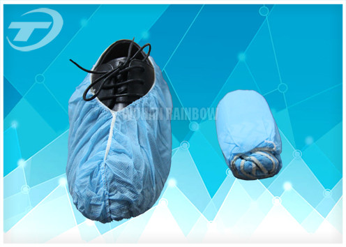 Non Woven Blue Pp Disposable Surgical Shoe Covers / Sterile Shoe Covers