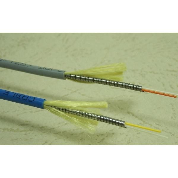 2 / 4 Core Armoured Fiber Optic Pigtail , Blue Single Mode / Multimode Pigtail