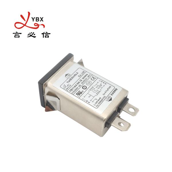 IEC Socket Type EMI Filters Low Pass Power Filters 6A Low Leakage Current