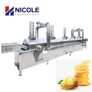 China Multifunctional Pellet Fryer Continuous Belt Type Potato Chip Fryer Equipment wholesale