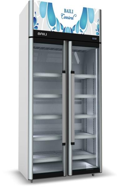Quality Low Noise White Painting Vertical Showcase Refrigerator 1300L with Aluminum Door for sale